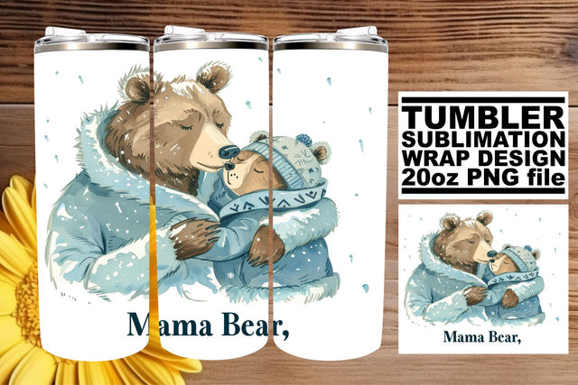 Mama Bear Love Sublimation Tumbler Wrap for Mother's Day Celebrations Sublimation afrosvg 