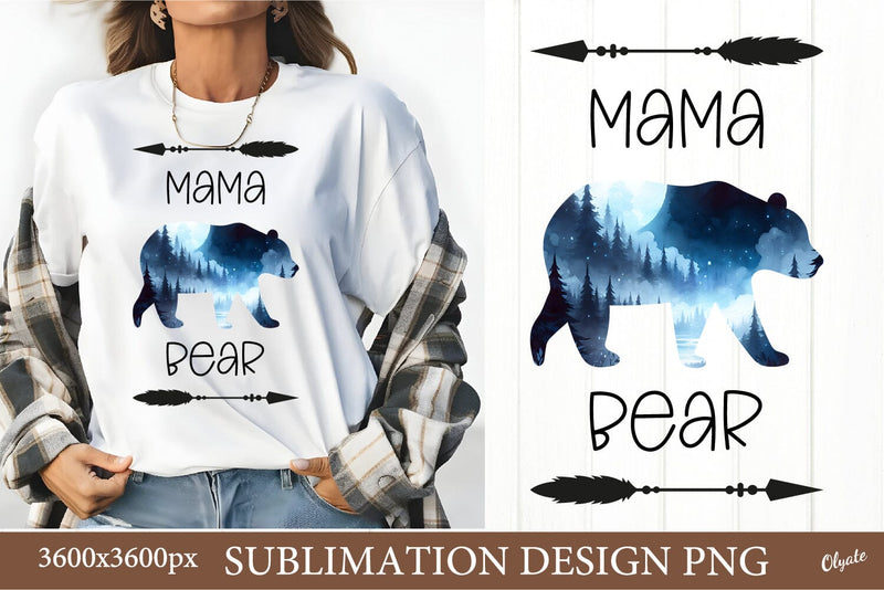 Mama Bear Sublimation PNG. Mother Day PNG Sublimation Olga Terlyanskaya 