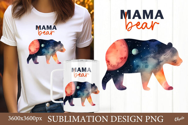 Mama Bear Sublimation PNG. Space Mother Day PNG Sublimation Olga Terlyanskaya 