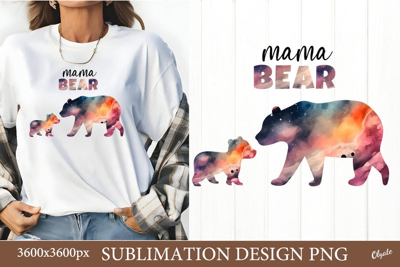Mama Bear Sublimation. Space Mother Day PNG Sublimation Olga Terlyanskaya 
