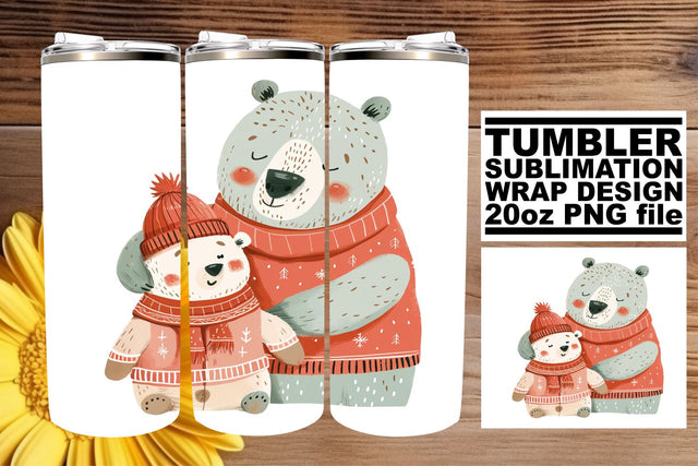 Mama Bear Tender Affection Sublimation Tumbler Wrap - Perfect Mother's Day Gift Sublimation afrosvg 
