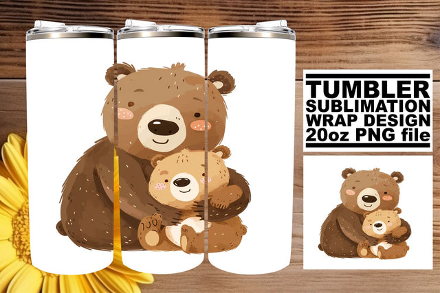 Mama Bear Tender Love Tumbler Design - Wrap Mom in Warmth and Comfort Sublimation afrosvg 