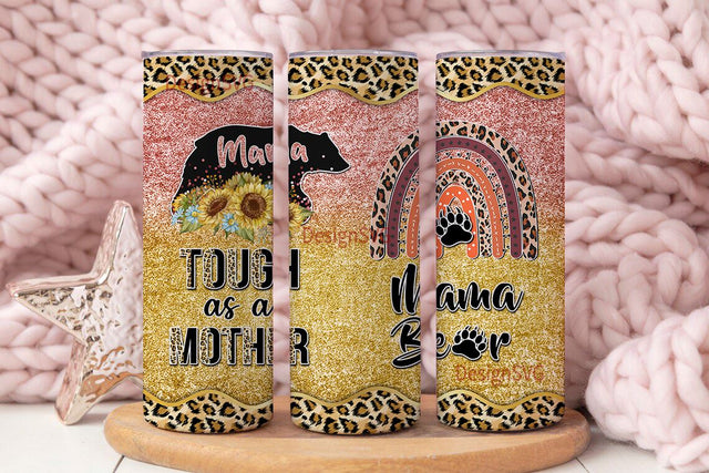 Mama Bear Tumbler Insulated Drinks Cup 20oz Stainless Steel Vacuum Travel Mug Present Mothers Day Birthday Christmas for Mother Mom from Daughter Son Sublimation DesignSVG 