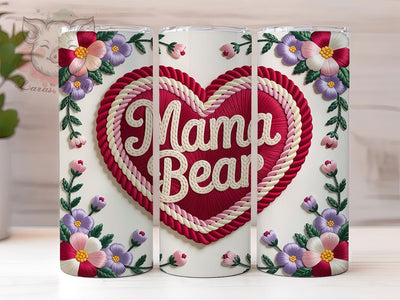 Mama Bear Yarn 20oz Tumbler, Faux Yarn Pattern, Sublimation Tumbler Wrap, 20oz Tumbler, Rustic Mom Gift, Cozy Yarn Design, Protective Motherhood Keepsake Sublimation Lara' s Designs 