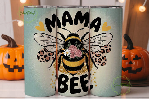 Mama Bee 20oz Tumbler Wrap Sublimation PixelChick 