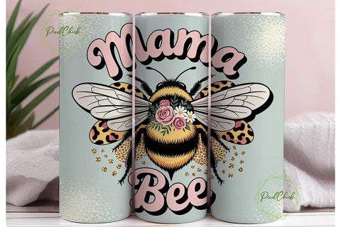 Mama Bee 20oz Tumbler Wrap Sublimation PixelChick 