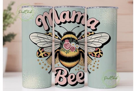 Mama Bee 20oz Tumbler Wrap Sublimation PixelChick 