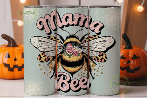 Mama Bee 20oz Tumbler Wrap Sublimation PixelChick 