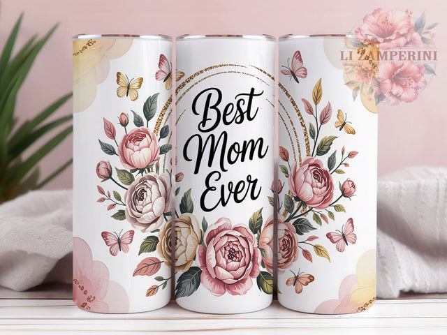 Mama Best Mom Ever Floral Tumbler, Best Mom Ever, Floral Tumbler, Mother's Day Tumbler, 20oz Sublimation, Mom Gift Tumbler, Flower Design Tumbler Sublimation Li Zamperini 