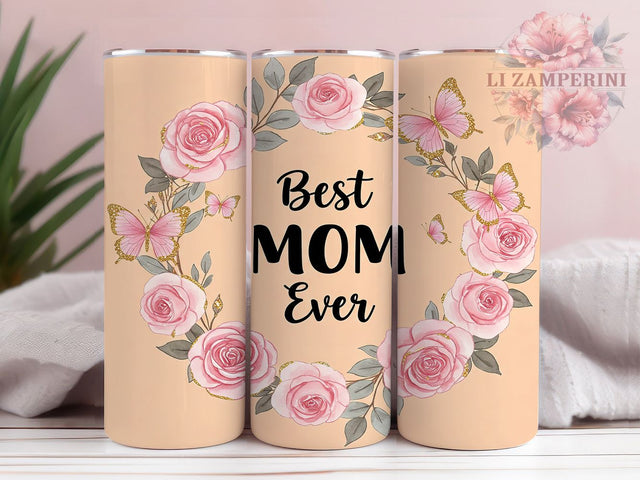 Mama Best Mom Ever Floral Tumbler, Best Mom Ever, Floral Tumbler, Mother's Day Tumbler, 20oz Sublimation, Mom Gift Tumbler, Flower Design Tumbler Sublimation Li Zamperini 
