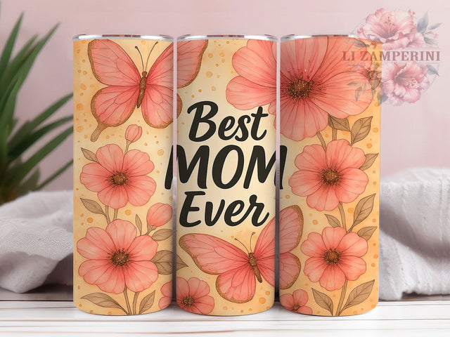 Mama Best Mom Ever Floral Tumbler, Best Mom Ever, Floral Tumbler, Mother's Day Tumbler, 20oz Sublimation, Mom Gift Tumbler, Flower Design Tumbler Sublimation Li Zamperini 