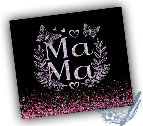 MAMA Boho 20oz Skinny Tumbler, MAMA Glitter Tumbler Png, Straight & Tapered Tumbler Wrap, Instant Digital Download Sublimation ToriDesigns 
