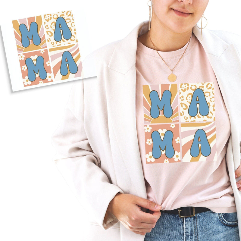 Mama Boho Squared DTF Transfer Physical So Fontsy T-Shirt Iron-On Transfer Shop