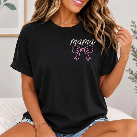 Mama Bow Embroidery Design – Pink Coquette Bow Mom Machine Embroidery File Embroidery/Applique DESIGNS PatternFeed8 
