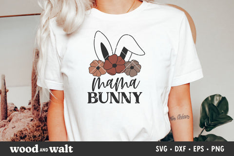 Mama Bunny & Mini Bunny SVG | Mommy and Me Easter Cut File SVG Wood And Walt 