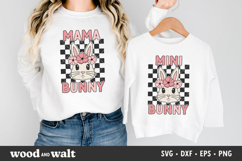 Mama Bunny Mini Bunny SVG | Mommy And Me Easter SVG SVG Wood And Walt 