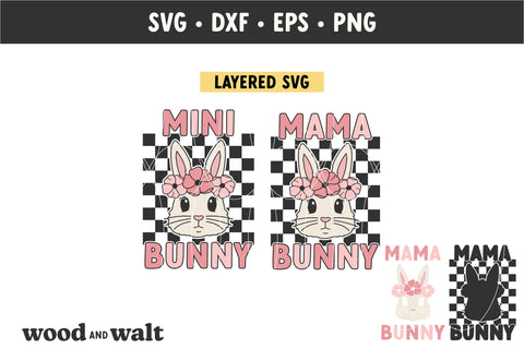 Mama Bunny Mini Bunny SVG | Mommy And Me Easter SVG SVG Wood And Walt 