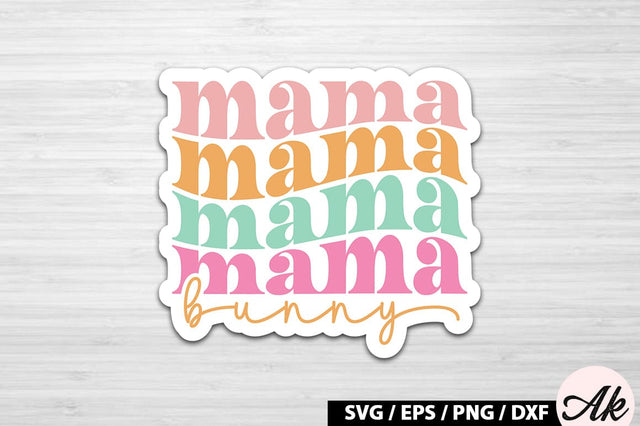 Mama bunny Retro Sticker SVG akazaddesign 