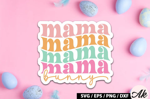 Mama bunny Retro Sticker SVG akazaddesign 