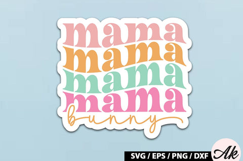 Mama bunny Retro Sticker SVG akazaddesign 