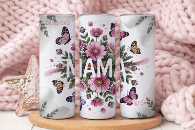 Mama Butterfly Floral 20oz Tumbler Wrap Sublimation DesignSVG 