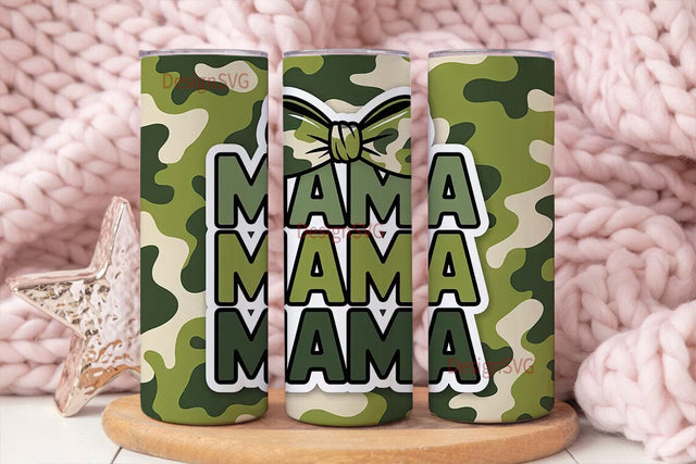 Mama Camouflage 20oz Tumbler Wrap Sublimation DesignSVG 