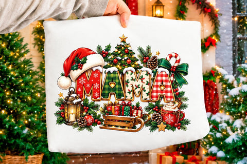 MAMA Christmas Clipart PNG Sublimation SVGArt 