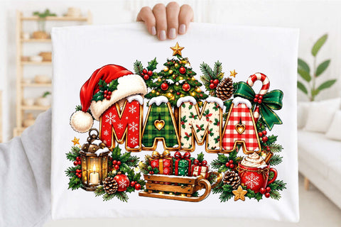 MAMA Christmas Clipart PNG Sublimation SVGArt 