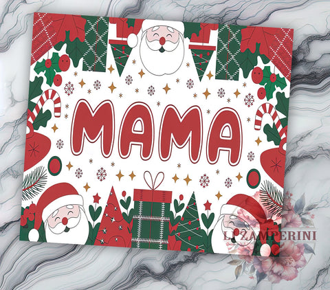 Mama Christmas Tumbler, Santa Claus Design, Christmas Tree Tumbler Wrap, Plaid Bow Tumbler, Candy Cane Design, Snowflakes Tumbler, 20oz Sublimation Wrap Sublimation Li Zamperini 
