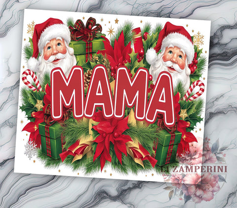 Mama Christmas Tumbler, Santa Claus Design, Christmas Tree Tumbler Wrap, Plaid Bow Tumbler, Candy Cane Design, Snowflakes Tumbler, 20oz Sublimation Wrap Sublimation Li Zamperini 