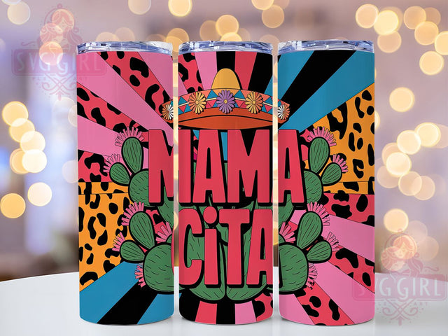 Mama Cita Western Mexican Style Tumbler Wrap, Cactus Tumbler Design, Serape Tumbler Wrap, 20oz Skinny Tumbler, Sublimation Design, Western Tumbler Wrap, Mexican Style Tumbler Sublimation SvggirlplusArt 
