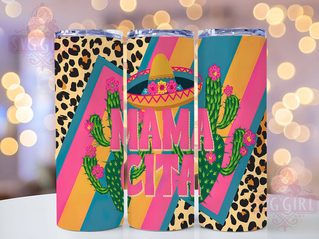 Mama Cita Western Mexican Style Tumbler Wrap, Cactus Tumbler Design, Serape Tumbler Wrap, 20oz Skinny Tumbler, Sublimation Design, Western Tumbler Wrap, Mexican Style Tumbler Sublimation SvggirlplusArt 
