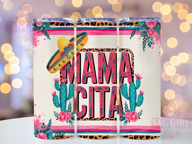 Mama Cita Western Mexican Style Tumbler Wrap, Cactus Tumbler Design, Serape Tumbler Wrap, 20oz Skinny Tumbler, Sublimation Design, Western Tumbler Wrap, Mexican Style Tumbler Sublimation SvggirlplusArt 