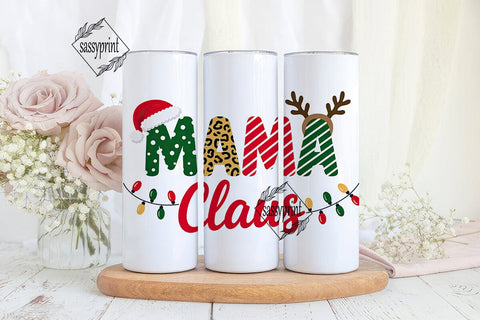 Mama Claus Christmas 20oz Tumbler Wrap Sublimation sassyprint 
