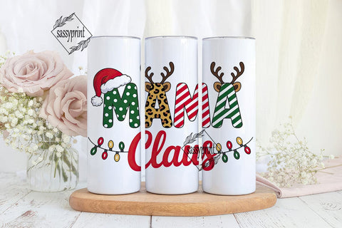 Mama Claus Christmas 20oz Tumbler Wrap Sublimation sassyprint 