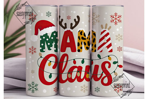 Mama Claus Christmas Tumbler Wrap Sublimation sassyprint 