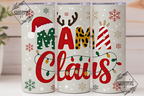 Mama Claus Christmas Tumbler Wrap Sublimation sassyprint 