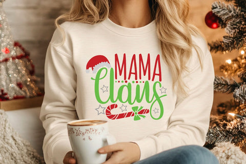 Mama Claus| Funny Christmas Mom SVG Cutting Files. SVG CosmosFineArt 