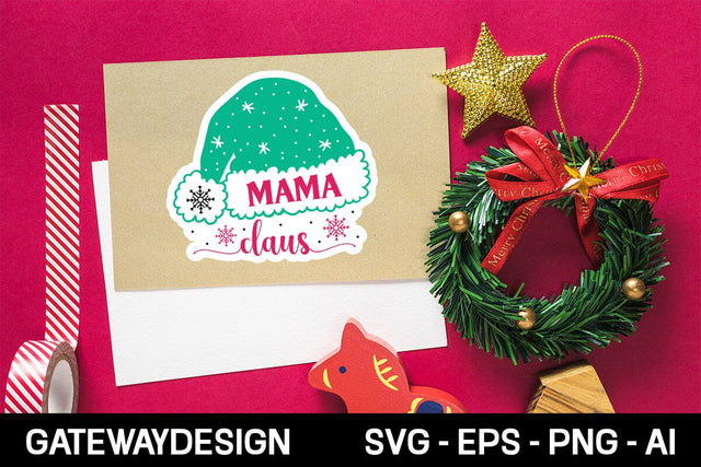 Mama Claus sticker Svg design SVG designmaster24 