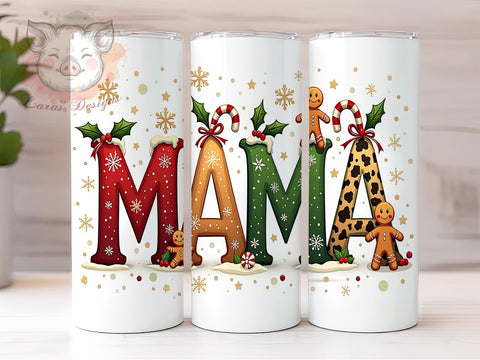 Mama Claus Tumbler, Gingerbread Tumbler Wrap, Hot Cocoa Design, 20oz Tumbler, Christmas Sublimation, Holiday Gnome Gift, Digital Tumbler Wrap Sublimation Lara' s Designs 