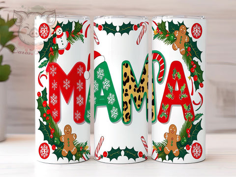 Mama Claus Tumbler, Gingerbread Tumbler Wrap, Hot Cocoa Design, 20oz Tumbler, Christmas Sublimation, Holiday Gnome Gift, Digital Tumbler Wrap Sublimation Lara' s Designs 