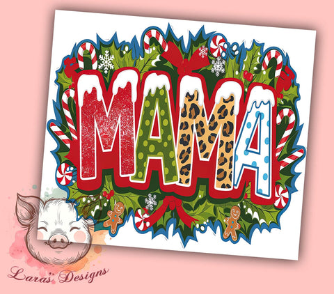 Mama Claus Tumbler, Gingerbread Tumbler Wrap, Hot Cocoa Design, 20oz Tumbler, Christmas Sublimation, Holiday Gnome Gift, Digital Tumbler Wrap Sublimation Lara' s Designs 