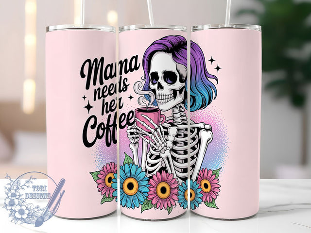 Mama Coffee Caffeine Queen Tumbler, Coffee Lover Wrap, 20oz Sublimation, Mom Tumbler Design, Caffeine Queen Cup, Coffee Gift For Mom, Funny Mom Tumbler Sublimation ToriDesigns 