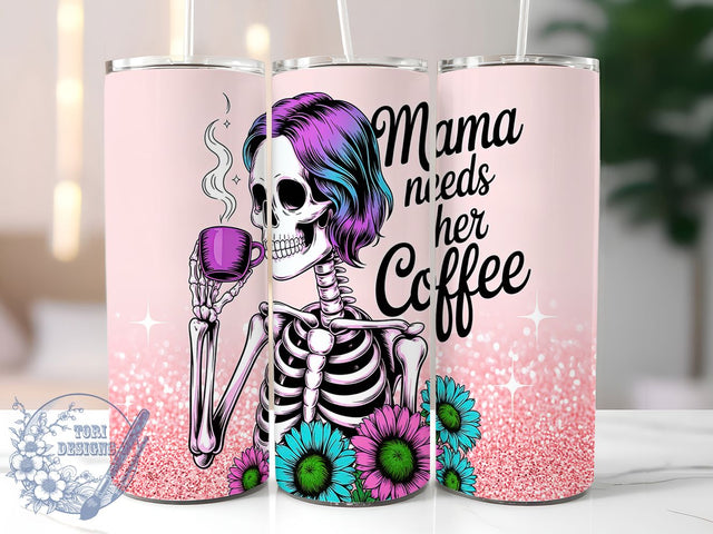 Mama Coffee Caffeine Queen Tumbler, Coffee Lover Wrap, 20oz Sublimation, Mom Tumbler Design, Caffeine Queen Cup, Coffee Gift For Mom, Funny Mom Tumbler Sublimation ToriDesigns 