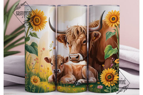 Mama Cow & Calf Tumbler Wrap Sublimation sassyprint 