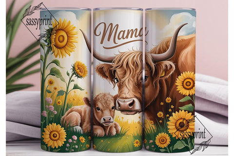 Mama Cow & Calf Tumbler Wrap Sublimation sassyprint 