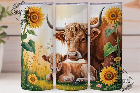 Mama Cow & Calf Tumbler Wrap Sublimation sassyprint 