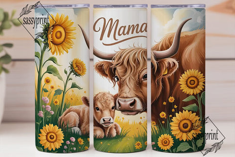 Mama Cow & Calf Tumbler Wrap Sublimation sassyprint 