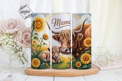 Mama Cow & Calf Tumbler Wrap Sublimation sassyprint 