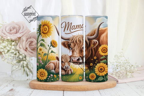 Mama Cow & Calf Tumbler Wrap Sublimation sassyprint 